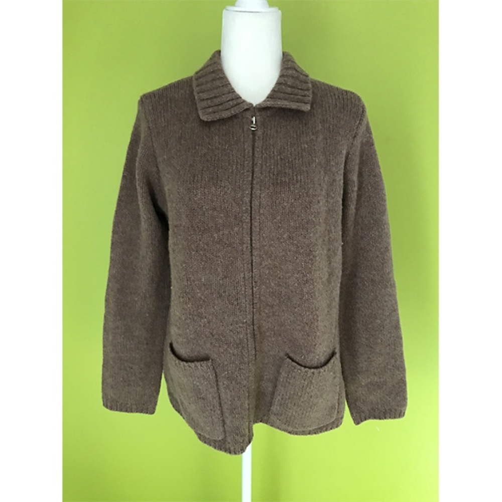 J. Crew Ribbed Collar Pure Wool Knit Sweater M - Picture 1 of 8